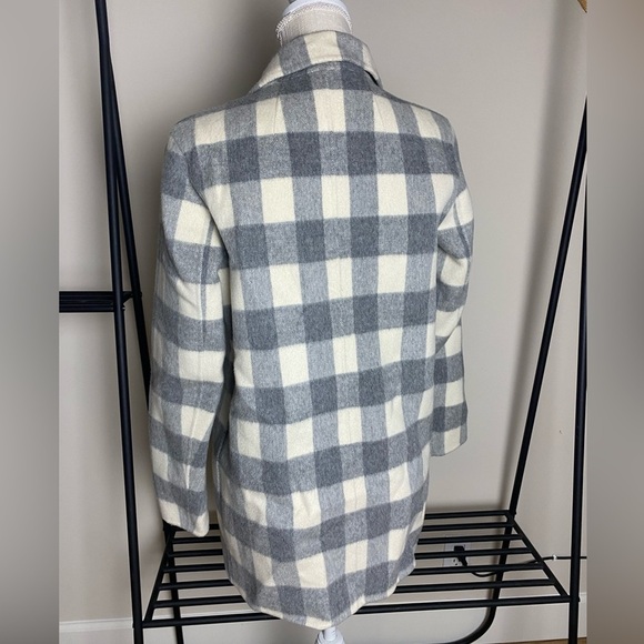 Theory Sileena Wool Cashmere Buffalo Plaid Open Coat Size Small - Picture 6 of 10